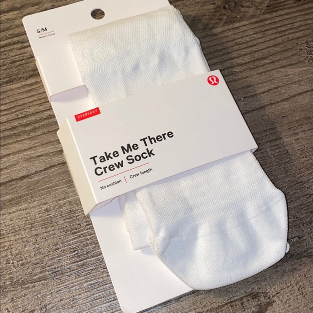 Lululemon Take Me There Crew Sock White S/M